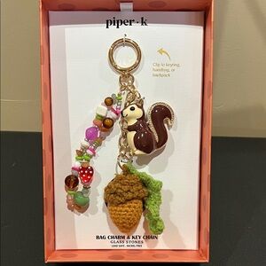 Piper K | Fall Fun Squirrel Crochet Acorn Bag Charm 🐿️ 🌰